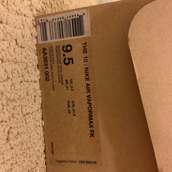 facture vapormax off white